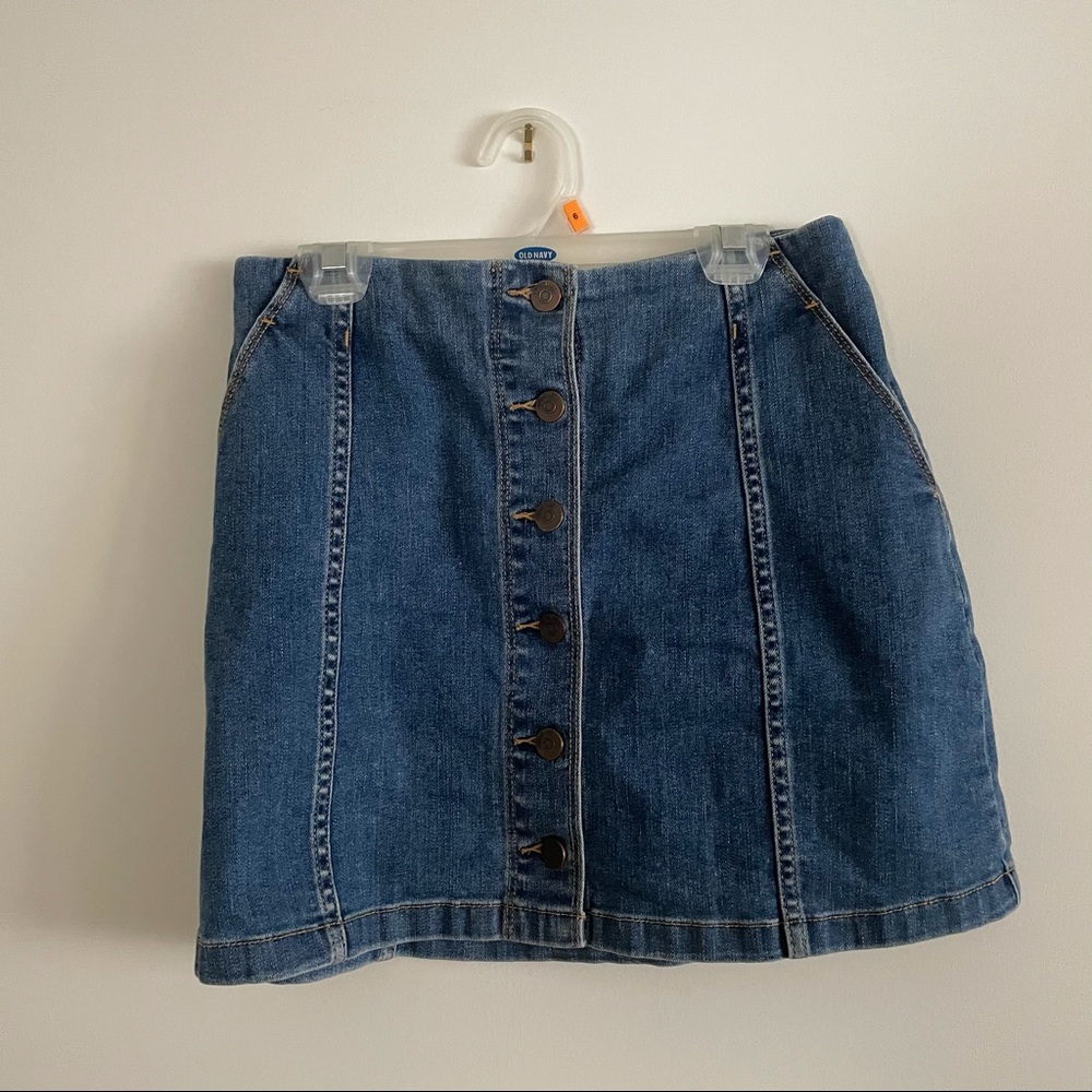 Wilfred Blue Denim Mini Skirt